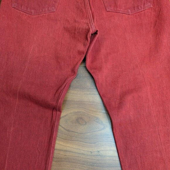 Levi's 501 XX Red Jeans - Black Button Fly Mens Size 38x30 Crease Lines Straight - Picture 9 of 13